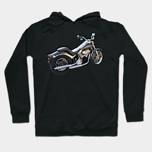 3d of custom blue and chrome motorcycle Hoodie